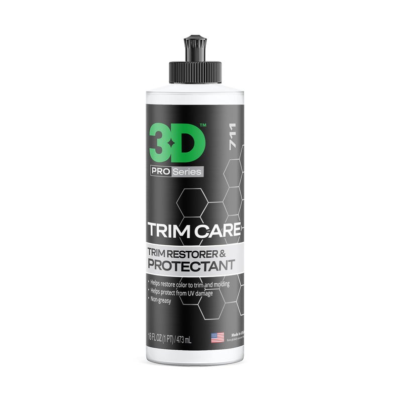 3D Trim Care Restorer of Faded & Dull Plastic, Rubber, Trim & Bumpers - Renews Surface to Original Appearance - Long Lasting Shine & Protection 16oz. - Image 1